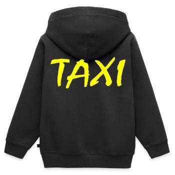 Taxi - Kinder Premium Organic Zip Hoodie - Schwarz - Hinten - AI Model Kid Male (0cm)