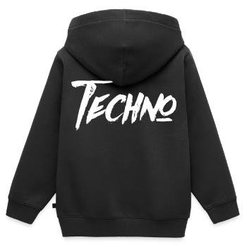 TECHNO DJ Rave/Party/Club/Festival Geschenk - Kinder Premium Organic Zip Hoodie - Schwarz - Hinten - AI Model Kid Male (0cm)