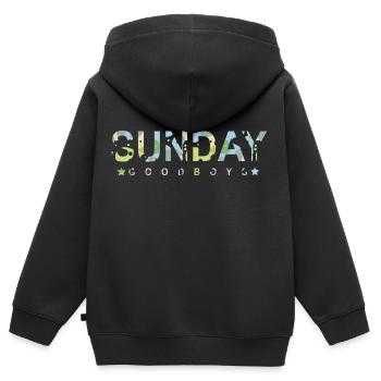 Dimanche Bons Garçons - Sweat Premium à capuche zippé enfant bio - noir - Dos - AI Model Kid Male (0cm)