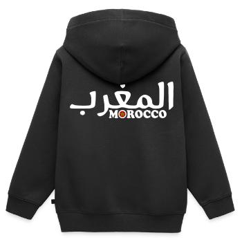 Marokko - Kinder Premium Organic Zip Hoodie - Schwarz - Hinten - AI Model Kid Male (0cm)