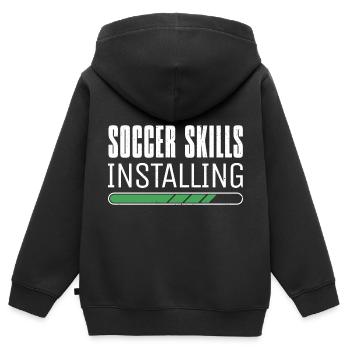 Fußball Skills Fußballtrainer Fußballer - Kinder Premium Organic Zip Hoodie - Schwarz - Hinten - AI Model Kid Male (0cm)