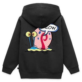 SpongeBob Schwammkopf Gary Die Schnecke - Kinder Premium Organic Zip Hoodie - Schwarz - Hinten - AI Model Kid Male (0cm)