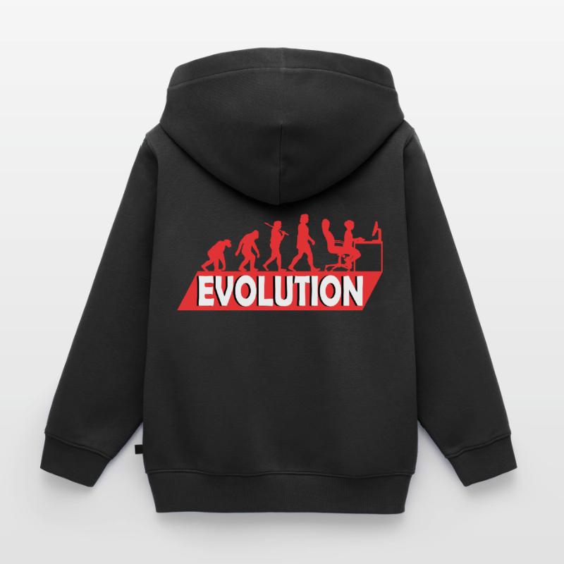 Computer Nerd Programmer Evolution funny Kids Premium Organic Zip-up Hoodie