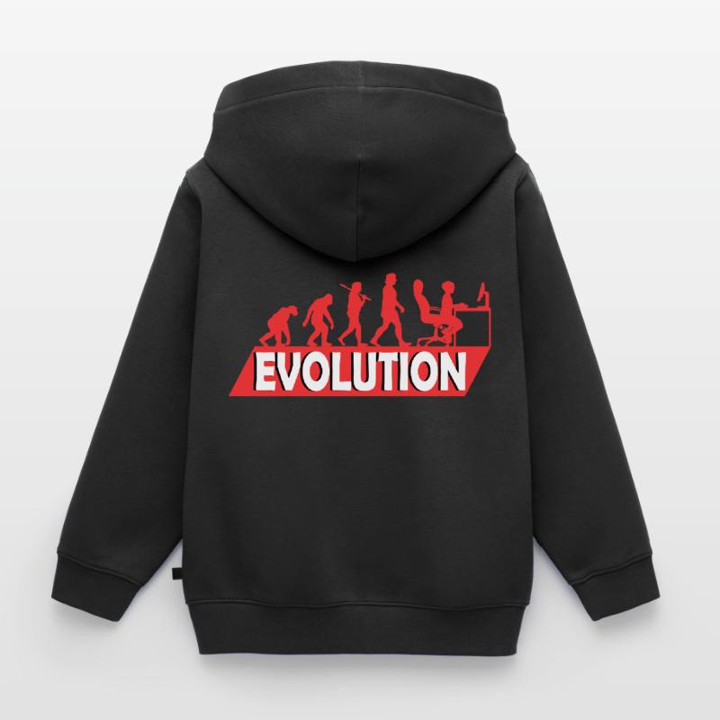 Computer Nerd Programmer Evolution funny Kids Premium Organic Zip-up Hoodie