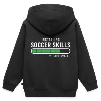 Fußball Skills Fußballspieler Fußballer - Kinder Premium Organic Zip Hoodie - Schwarz - Hinten - AI Model Kid Male (0cm)