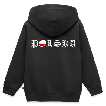 Polen - Kinder Premium Organic Zip Hoodie - Schwarz - Hinten - AI Model Kid Male (0cm)