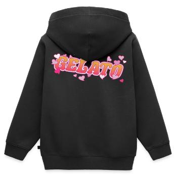 Cooles Gelato mit rosa Herzen Design - Kinder Premium Organic Zip Hoodie - Schwarz - Hinten - AI Model Kid Male (0cm)