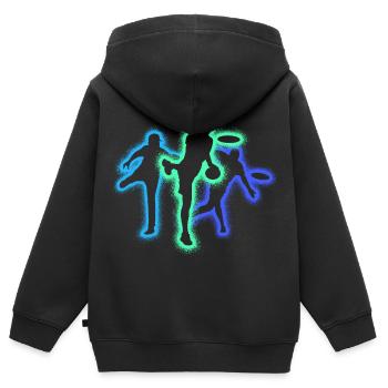 Disc Golf Silhouetten Männer Jungen Discgolfer - Kinder Premium Organic Zip Hoodie - Schwarz - Hinten - AI Model Kid Male (0cm)