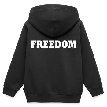 Liberté - Sweat Premium à capuche zippé enfant bio - noir - Dos - AI Model Kid Male (0cm)