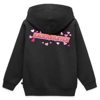 Sauerbraten ein Design für den Braten Fan - Kinder Premium Organic Zip Hoodie - Schwarz - Hinten - AI Model Kid Male (0cm)