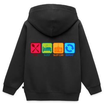 Sloth Car Racing Slotcar RC Spruch Lustig Witzig - Kinder Premium Organic Zip Hoodie - Schwarz - Hinten - AI Model Kid Male (0cm)