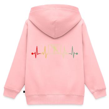 Handball Keeper Tormann Goalie Herzschlag Retro - Kinder Premium Organic Zip Hoodie - Rosa - Hinten - AI Model Kid Female (0cm)