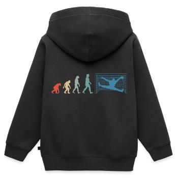 Handball Keeper Tormann Goalie Evolution Retro - Kinder Premium Organic Zip Hoodie - Schwarz - Hinten - AI Model Kid Male (0cm)