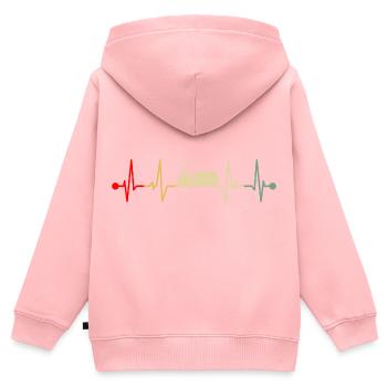 Mähroboter Rasenroboter Herzschlag Vintage - Kinder Premium Organic Zip Hoodie - Rosa - Hinten - AI Model Kid Female (0cm)