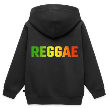 reggae - Sweat Premium à capuche zippé enfant bio - noir - Dos - AI Model Kid Male (0cm)