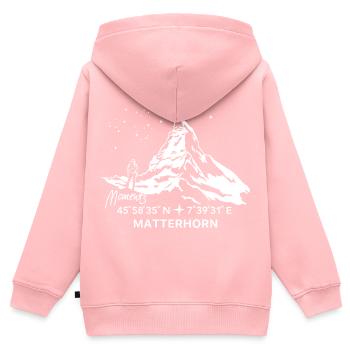 Matterhorn Bergsteigen Wandern Klettern Andenken - Kinder Premium Organic Zip Hoodie - Rosa - Hinten - AI Model Kid Female (0cm)