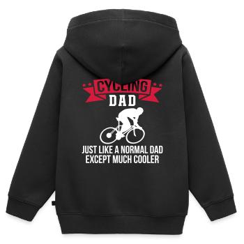 Cycling Dad - Kinder Premium Organic Zip Hoodie - Schwarz - Hinten - AI Model Kid Male (0cm)