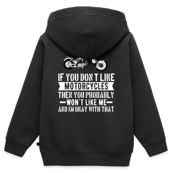 Bikers - Kids Premium Organic Zip-up Hoodie - black - Back - AI Model Kid Male (0cm)
