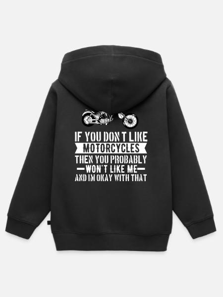 Biker - Hoodie Premium med dragkedja barn ekologisk - svart