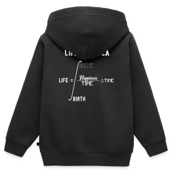 Mathe Formel Leben Mathematik Geburt Tod Lehrer - Kinder Premium Organic Zip Hoodie - Schwarz - Hinten - AI Model Kid Male (0cm)