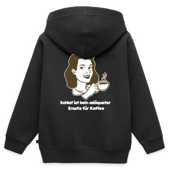 Schlaf Kaffee Arbeit Workaholic Barista Espresso - Kinder Premium Organic Zip Hoodie - Schwarz - Hinten - AI Model Kid Male (0cm)