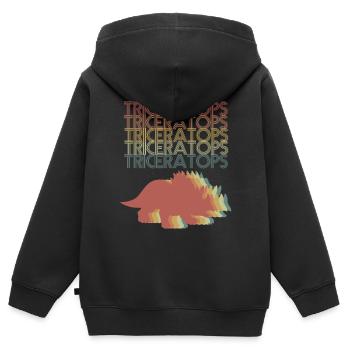 Triceratops - Kinder Premium Organic Zip Hoodie - Schwarz - Hinten - AI Model Kid Male (0cm)