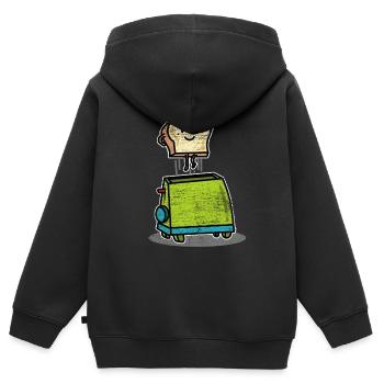 Brot Toast Backen Gebäck Geschenk - Kinder Premium Organic Zip Hoodie - Schwarz - Hinten - AI Model Kid Male (0cm)