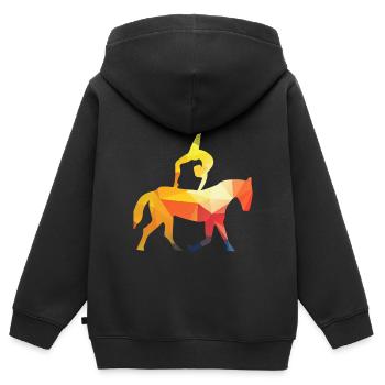 Voltigieren Gymnastik Pferdesport - Kinder Premium Organic Zip Hoodie - Schwarz - Hinten - AI Model Kid Male (0cm)