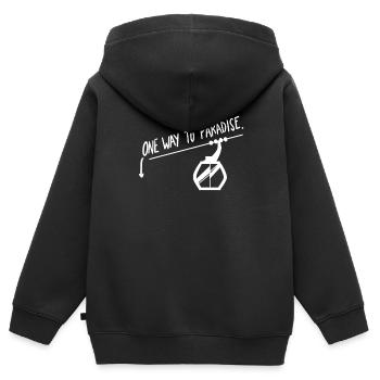 Remontée mécanique de snowboard - Sweat Premium à capuche zippé enfant bio - noir - Dos - AI Model Kid Male (0cm)