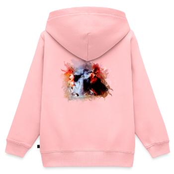 nilpferd hippo geschenk shirt - Kinder Premium Organic Zip Hoodie - Rosa - Hinten - AI Model Kid Female (0cm)