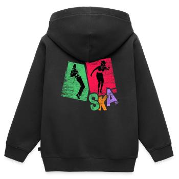 Cadeau de musique ska - Sweat Premium à capuche zippé enfant bio - noir - Dos - AI Model Kid Male (0cm)