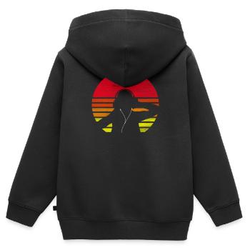 DJ Deejay DJing Retro - Sweat Premium à capuche zippé enfant bio - noir - Dos - AI Model Kid Male (0cm)