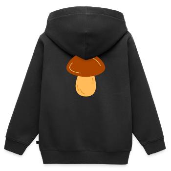champignon - Sweat Premium à capuche zippé enfant bio - noir - Dos - AI Model Kid Male (0cm)