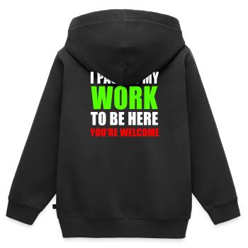 Workaholic Arbeiter Lustiger Spruch Geschenk - Kinder Premium Organic Zip Hoodie - Schwarz - Hinten - AI Model Kid Male (0cm)