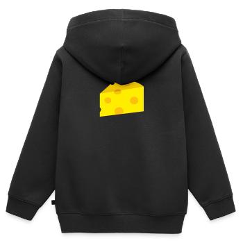 Fromage - Sweat Premium à capuche zippé enfant bio - noir - Dos - AI Model Kid Male (0cm)
