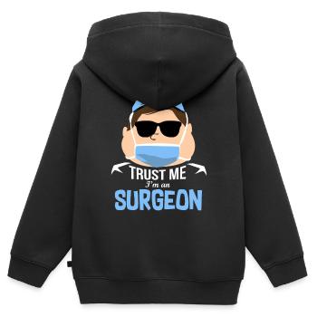 Chirurg Ärztin - Kinder Premium Organic Zip Hoodie - Schwarz - Hinten - AI Model Kid Male (0cm)