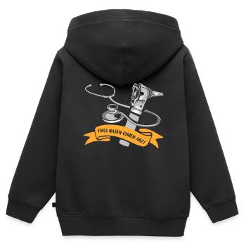 Halz-nasen-ohen-arzt - Kinder Premium Organic Zip Hoodie - Schwarz - Hinten - AI Model Kid Male (0cm)