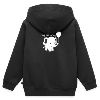 Éléphant - éléphant - Sweat Premium à capuche zippé enfant bio - noir - Dos - AI Model Kid Male (0cm)