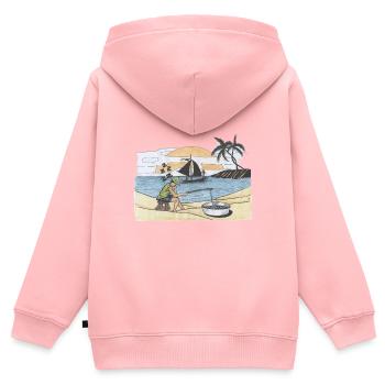 Pêche pêcheur passe-temps pêche pêche sportive - Sweat Premium à capuche zippé enfant bio - rose - Dos - AI Model Kid Female (0cm)