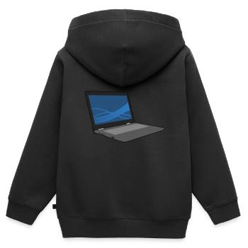 Laptop Computer Tastatur PC Notebook Geschenk Idee - Kinder Premium Organic Zip Hoodie - Schwarz - Hinten - AI Model Kid Male (0cm)