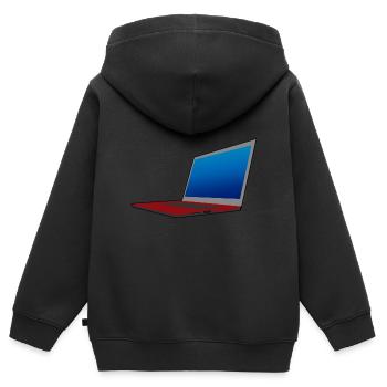 Laptop Computer Tastatur PC Notebook Geschenk Idee - Kinder Premium Organic Zip Hoodie - Schwarz - Hinten - AI Model Kid Male (0cm)