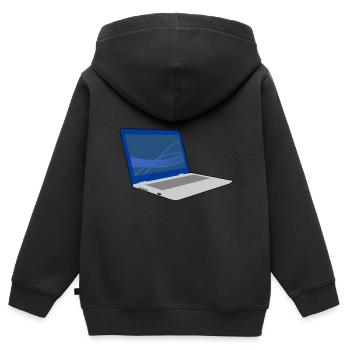 Laptop Computer Tastatur PC Notebook Geschenk Idee - Kinder Premium Organic Zip Hoodie - Schwarz - Hinten - AI Model Kid Male (0cm)