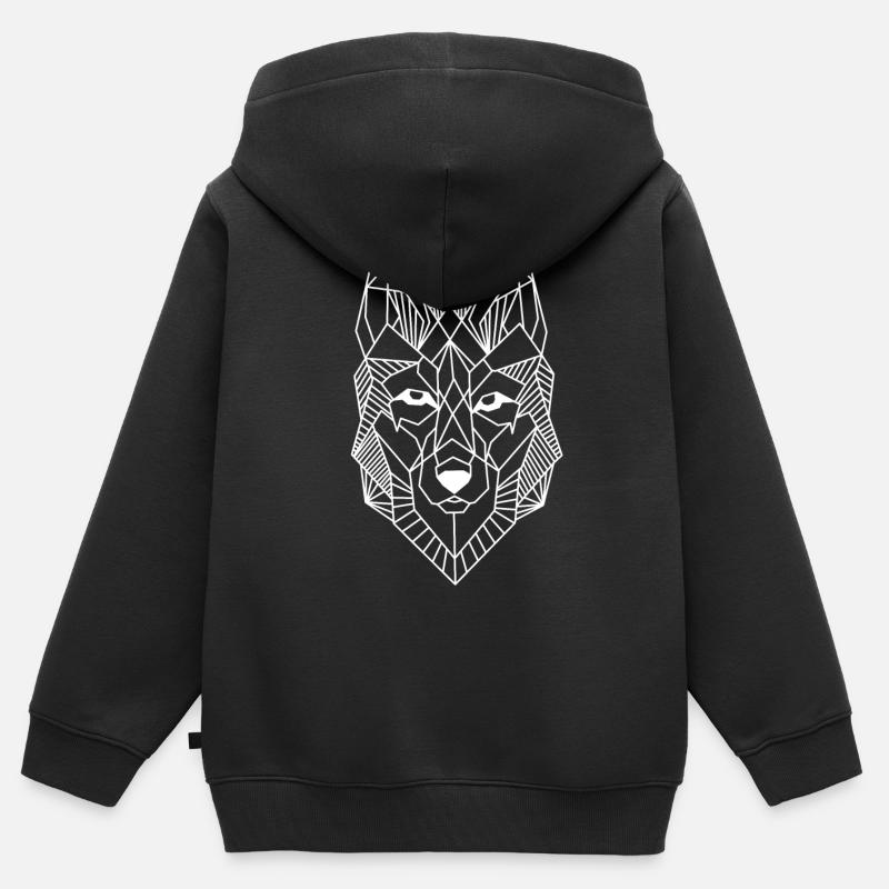 Wolf Predator Alpha Pack Prey Gift Idea Wild - Kids Premium Organic Zip-up Hoodie - black