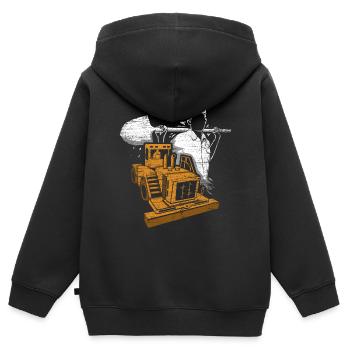 Straßenbauer Straße Geschenk - Kinder Premium Organic Zip Hoodie - Schwarz - Hinten - AI Model Kid Male (0cm)