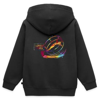 Radgymnastik Turner Geschenk - Kinder Premium Organic Zip Hoodie - Schwarz - Hinten - AI Model Kid Male (0cm)