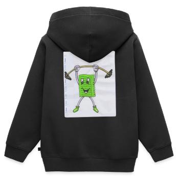 Notiz Zettel Sport Pumper Zeichnung Malen Hantel - Kinder Premium Organic Zip Hoodie - Schwarz - Hinten - AI Model Kid Male (0cm)