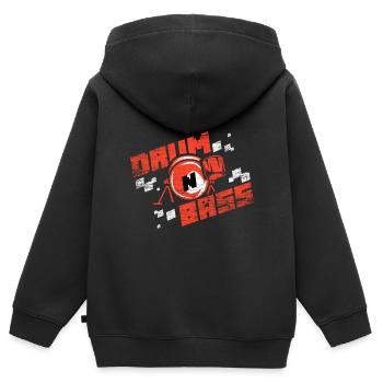 Drum n Bass Musiker Geschenk - Kinder Premium Organic Zip Hoodie - Schwarz - Hinten - AI Model Kid Male (0cm)