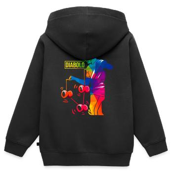 Diabolo - Kinder Premium Organic Zip Hoodie - Schwarz - Hinten - AI Model Kid Male (0cm)