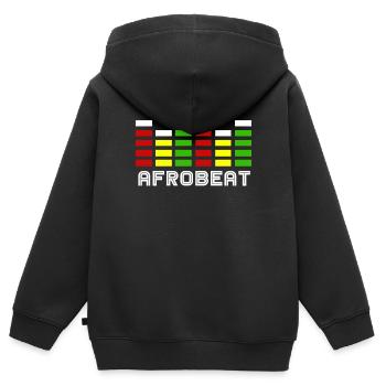 Afro Beat - Kinder Premium Organic Zip Hoodie - Schwarz - Hinten - AI Model Kid Male (0cm)