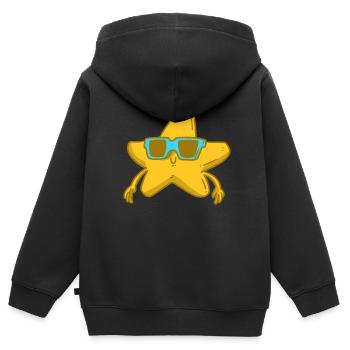 Étoile Ciel Nuages Nuit Lune Étincelle Snuff - Sweat Premium à capuche zippé enfant bio - noir - Dos - AI Model Kid Male (0cm)